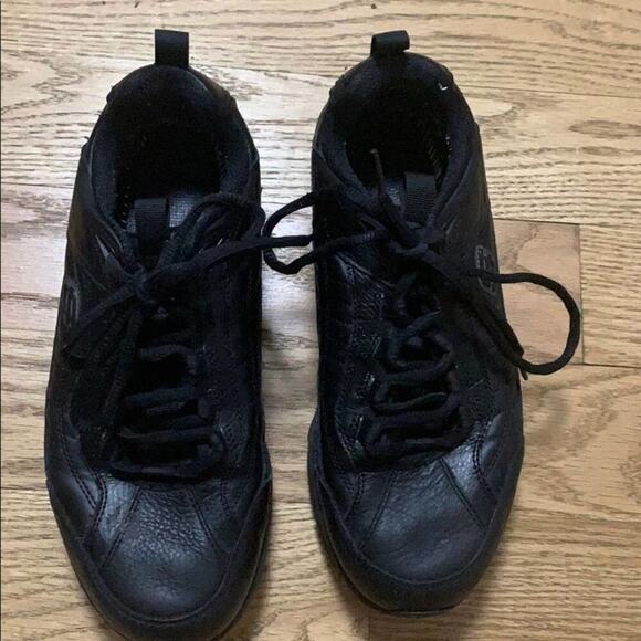 SKECHERS WORK RESALYTE LEATHER  BLACK SHOE…‎ - Picture 1 of 8